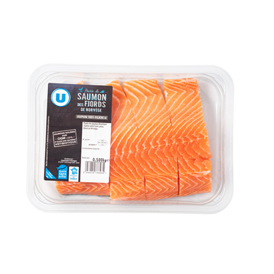 Pavé de saumon avec peau, Salmo Salar, élevé en Norvège, 4x125g