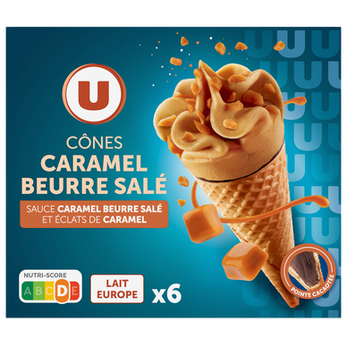 Cônes glacés caramel beurre salé  x6