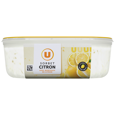 Sorbet plein fruit citron jaune - bac 1L 650G
