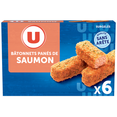 Bâtonnets de saumon, panés et préfrits U 360g