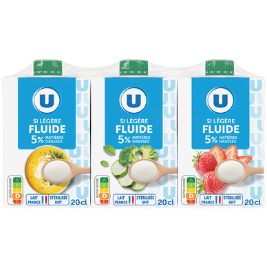Spécialité laitière fluide UHT 5%MG - 3x20cl