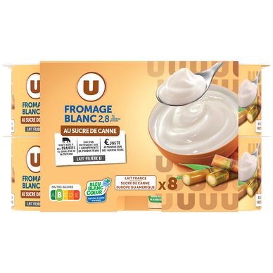 Fromage blanc nature 2,8%MG au sucre de canne - 8X100g