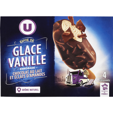 Bâtonnets glacés envie vanille amande - X4 263g