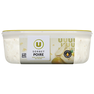 Sorbet plein fruit poire - bac 1L 650G