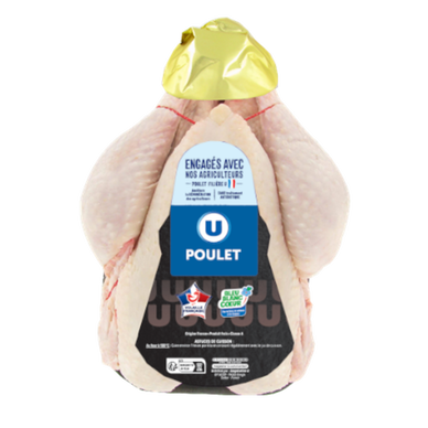 Poulet entier blanc prêt à cuire, France