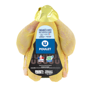 Poulet entier jaune prêt à cuire, France