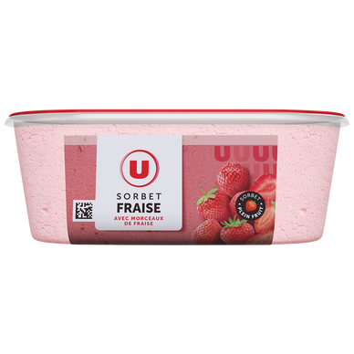 Sorbet plein fruit fraise - bac 1L 650G