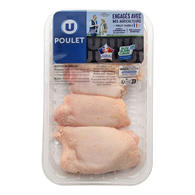 Haut cuisse poulet blanc déjointé, France, 4 pièces