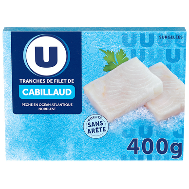 Tranches de filet de cabillaud nature  4x100g