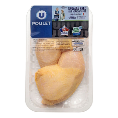 Cuisse de poulet jaune déjointée,  France, 2 pièces,