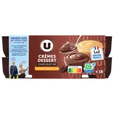 Crème dessert, pack panaché chocolat, vanille -16x125g