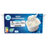 Fromage blanc frais au lait pasteurisé mousse Duo Gourmand, 4x100g, 10,4%MG