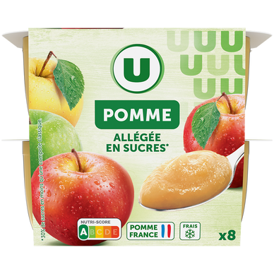 Dessert fruitier aux pommes allégé en sucre 8x100g