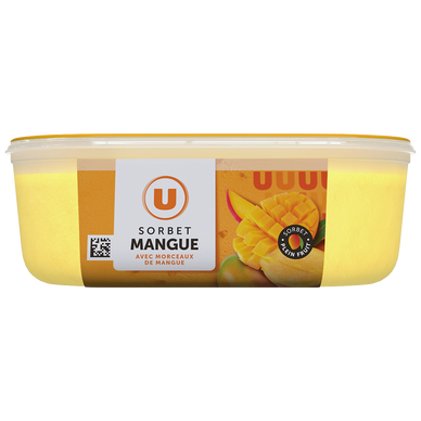 Sorbet plein fruit mangue - bac 1L 650G