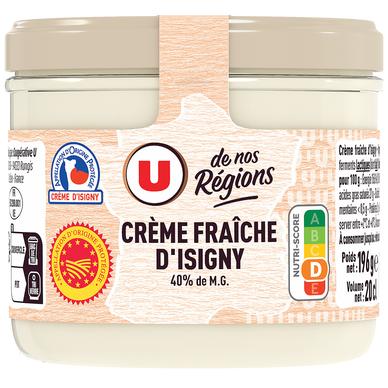 Crème fraîche épaisse AOP Isigny  40%MG - 20cl