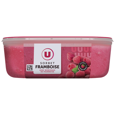 Sorbet plein fruit framboise - bac 1L 650G