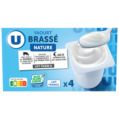 Yaourt brassé nature  x4  -  125g