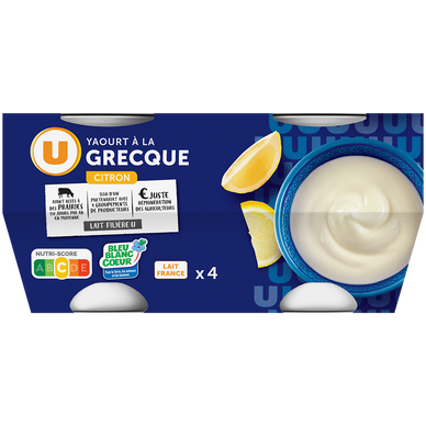 Yaourt à la grecque au citron  4X150g
