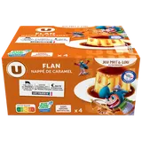 Dessert lacté flan goût vanille nappé caramel   4x100g
