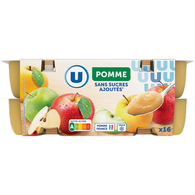 Dessert fruitier Purée pommes sans sucres ajoutés coupelles 16x100g