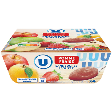 Dessert fruitier sans sucres ajoutés pomme fraise 4x100g