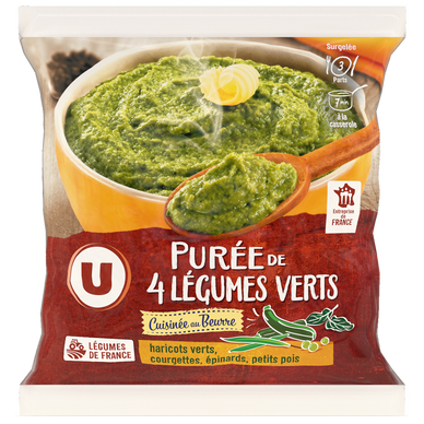 Purée 4 légumes verts cuisinée au beurre sachet 750g