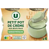 Pot de crème saveur Pistache, 4 pots de 100g