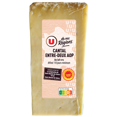 Cantal AOP entre deux au lait cru 110 jours  33%MG, 220g