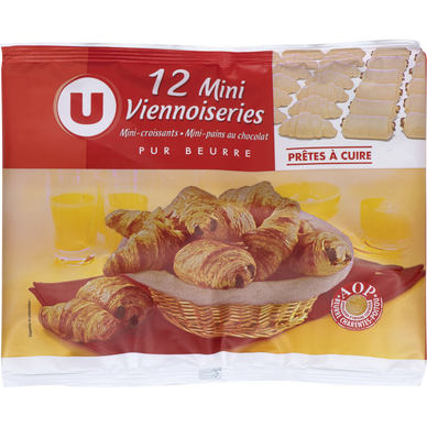 Mini viennoiseries pur beurre prêt a cuire  12 unités