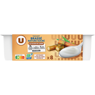 Yaourt brassé nature sucré  8x125g