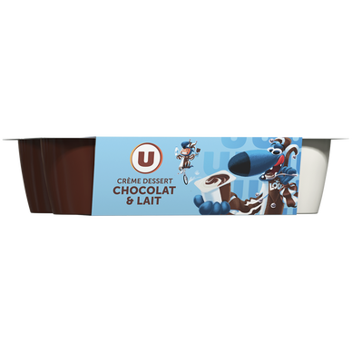 Crème dessert bi-goût chocolat et lait  6x70g
