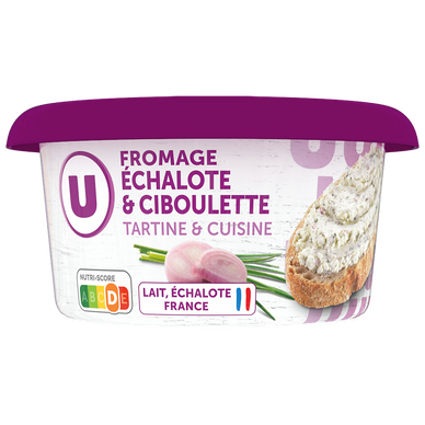 Fromage à tartiner au lait pasteurisé échalote ciboulette  23% de MG,150g
