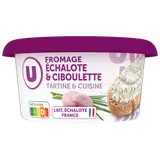 Fromage à tartiner au lait pasteurisé échalote ciboulette  23% de MG,150g