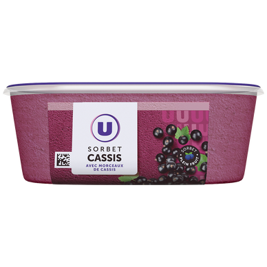 Sorbet plein fruit cassis - bac 1L 650G