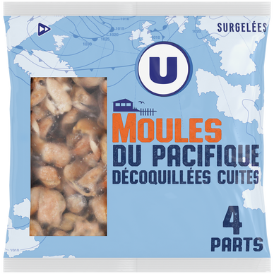 Moules du Pacifique décoquillées cuites sachet 500g