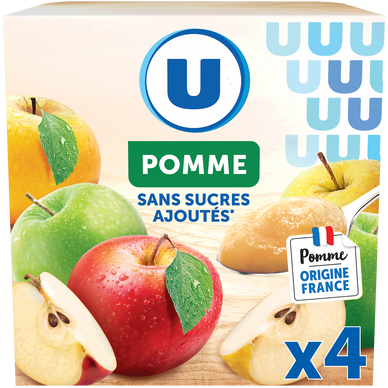 Purée de fruits aux pommes sans sucres ajoutés  4x100g