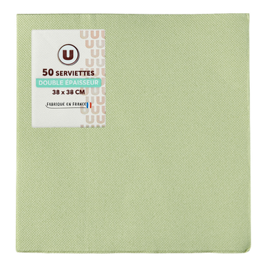 Serviette olive x50 - 38x38cm