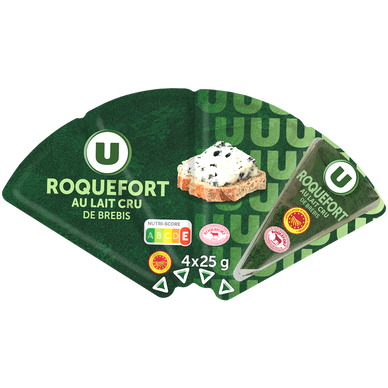 Roquefort au lait cru de brebis AOP  4 portions - 100g