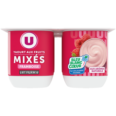 Yaourt à la framboise mixée - 4x125g