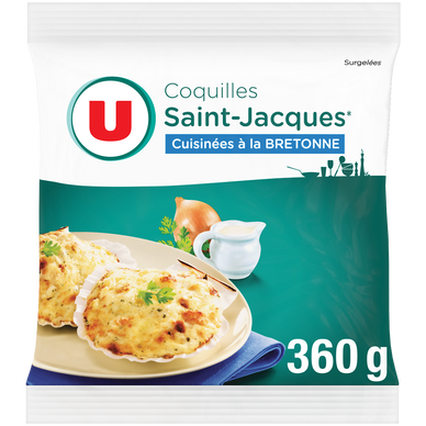 Coquilles St Jacques MSC 30% noix cuisinées à la bretonne  x4  -  360g