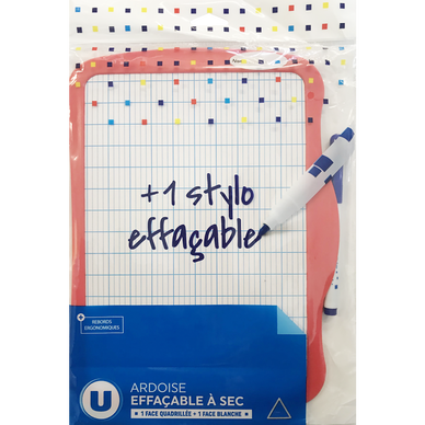 Ardoise effaçable double face plastique