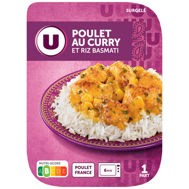 Plat cuisiné individuel Poulet au curry et riz basmati 300g
