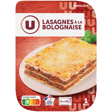 Plat cuisiné individuel Lasagnes à la bolognaise barquette individuelle 300g