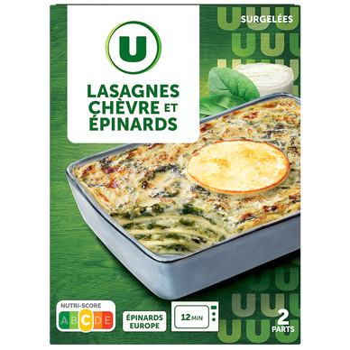 Plat cuisiné Lasagnes chèvre épinards 600g