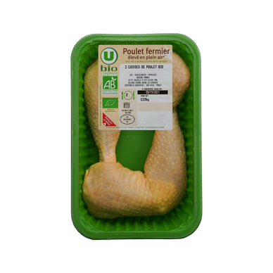 Cuisse de poulet fermier jaune bio, France, 2 pièces
