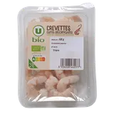 Crevettes cuites décortiquées natures, BIO, Transformé en France, barquette 100g