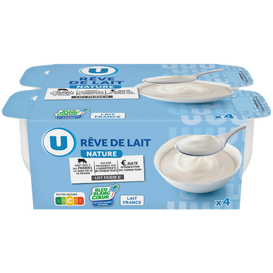 Dessert lacté Rêve de lait nature, 4x125g