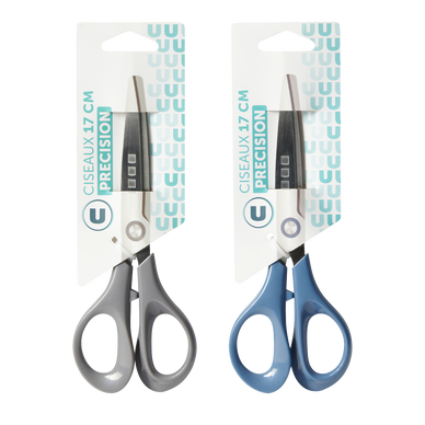 Ciseaux en acier inoxydable 17cm coloris variés
