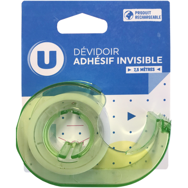 Dévidoir avec rouleau adhésif invisible 19mmx7,5m