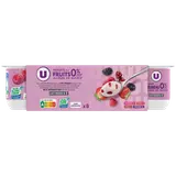 Yaourt allégé en sucres aux fruits rouges  0% de MG, 8x125g